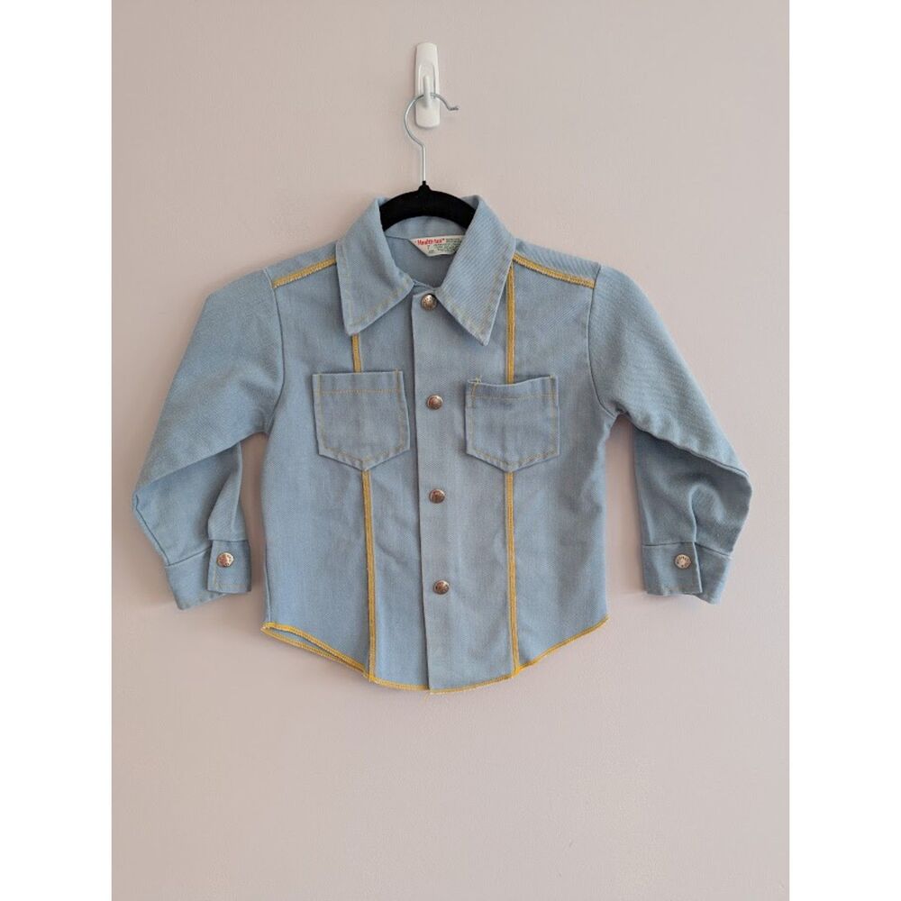 Vintage Kids Health-tex Western Button Down Shirt size 7